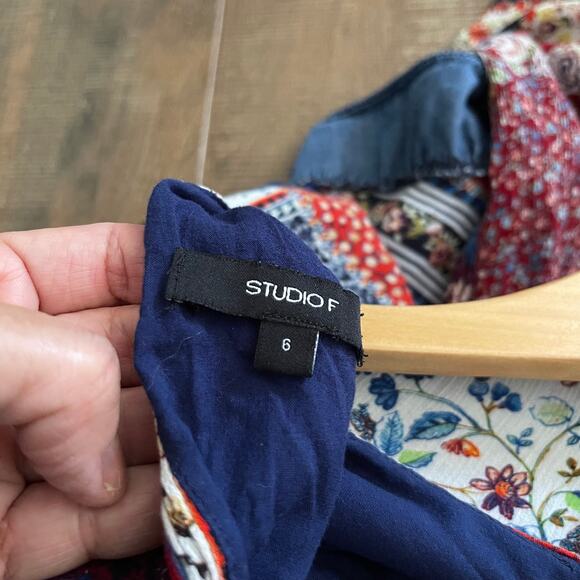 PATCHWORK FESTIVAL Bohemian Women's Dress by Studio F Size 6 - Picture 6 of 8